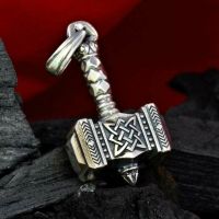 Vintage Nordic Viking 316L Stainless Steel Viking Rune s Hammer Mjolnir Pendant Necklace Punk Men Viking Amulet Jewelry
