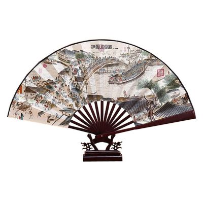 Folding Fans Handheld Elegant Antique Style Hand Fan Foldable Calligraphy Ink Painting Chinese Accessories Oriental Decor