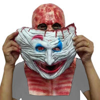 Double Layer Halloween Horror Mask Joker Jack Clown Double Face Skin Horror Role Play Costume Mask Bloody Horror Skeleton Mask