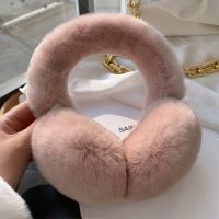 หู M Uffs สำหรับผู้หญิงฤดูหนาว EarWarmers นุ่มอบอุ่นเคเบิ้ลขนยาวจริงเร็กซ์กระต่ายหูครอบคลุมสำหรับสภาพอากาศหนาวเย็น