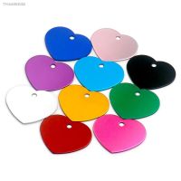 ☾ Wholesale 100Pcs Heart Dog Tag Pet ID tags For pets Aluminum Anodizing Blank Name Tag Collar Charm Pendant Wedding Decoration