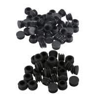 80Pcs Black Plastic Round Table Chair Leg Tube Pipe Insert End Cap, 50 Pcs 22Mm Dia &amp; 30 Pcs 19Mm Dia