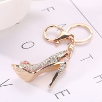 High Heel Shoe Keychain Rhinestone Crystal Purse Car Key Chain Bag Decorative Alloy Keyring Key Chains