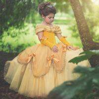 【cw】 Aurora Belle PrincessChildren ChristmasLong Gown CostumeShowCostume BirthdayMagic Wand