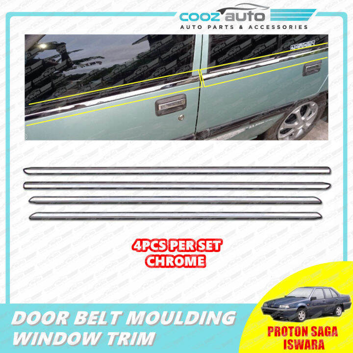 Proton Saga Iswara Window Trim Chrome Lining / Door Belt Moulding Lazada