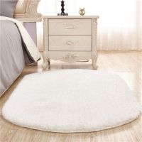 Oval Car Plush Thick Bedside Rug Bathroom Non-slip Floor Mat Bedroom Soft Comfortable Cars Home Solid Color Area Rugs