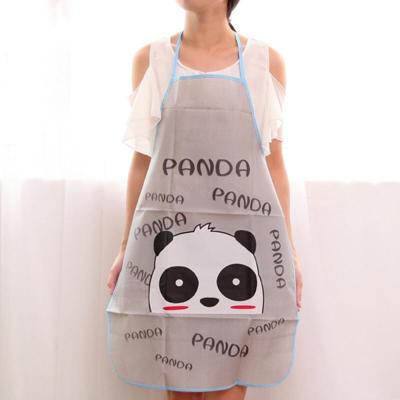 70x50cm Cute Kitchen Household Adult Antifouling Apron Sleeveless Waterproof PVC Cartoon Printed Women Aprons Cleaning Accessory Aprons