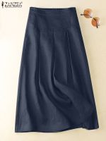 【CC】✢  ZANZEA Pleated Skirts Sundress Korean Fashion Skirt Elastic Waist Loose Vestido