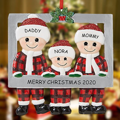 [Easybuy88] จี้ซานตาคลอสชื่อคริสมาสต์ส่วนตัวจี้กรอบรูปครอบครัวตกแต่งคริสต์มาสที่สมบูรณ์แบบ