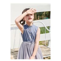 Childrens summer ultra-fashionable Korean version of the summer girl big childrens vest skirt