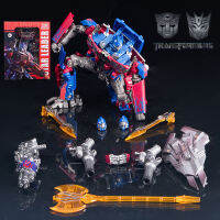 1ชิ้นทรานส์ฟอร์มเมอร์ Optimus Prime พร้อมอุปกรณ์เสริมหุ่นพลาสติกเปลี่ยนรูปได้ของเล่นสำหรับเด็กผู้ชายรุ่นของขวัญวันเกิดสำหรับเด็กคอลเลกชัน18ซม.