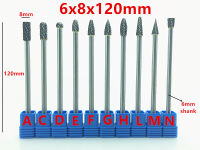 1Pcs 6X8X120Mm ทังสเตนคาร์ไบด์ยาว Burrs สำหรับ Dremel Grinding Steel Grinding Wood Grinding