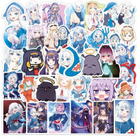 50PCS Cartoon Car Sticker For Gawr Gura Hololive Anime Vinyl Laptop Phone Stickers JDM Window Trunk Bumper Car Accessories