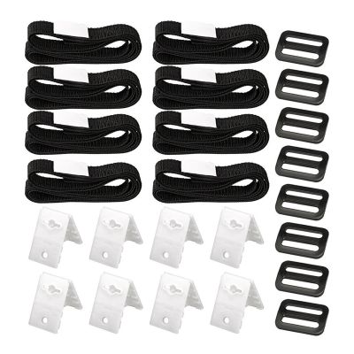 24Pcs Swimming Pool Cover Roller Attachment Straps Kit Universal Solar Blanket Reel Nylon Webbing Strip Buckle Fasteners Spare Parts