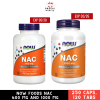 Now NAC 600 mg, 1000 mg 100/250 Veg Capsules