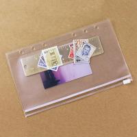 Transparent PVC Storage Card Holder For A5 A6 A7 Binder Rings Notebook 6 Hole Zipper Bag Pouch Diary Planner Accessories