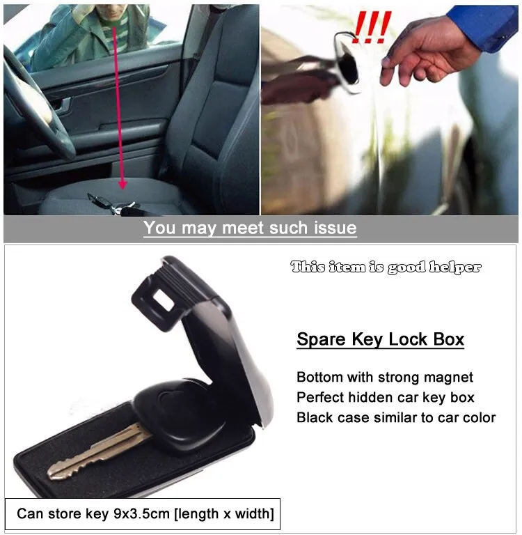 Magnetic Car Key Holder Box Outdoor Stash Key Safe Box With Magnet