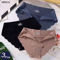 （A So Cute） 3ชิ้น/เซ็ต M-XL SeamlessSilk ผู้หญิงกางเกง Slips ชุดชั้นในซาตินเซ็กซี่ Pantys Soft Panti Culotte FemmeWomen Intimates