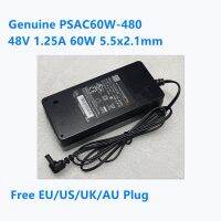 PSAC60W-480แท้48V 1.25A 60W อะแดปเตอร์แปลงไฟ AC 5.5X2.1Mm สำหรับชาร์จ Phihong POE ในสวิตช์จ่ายไฟสลับ