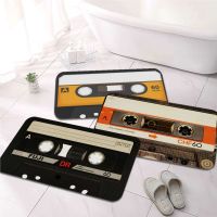 Retro Cassette Music Tape Printed Flannel Floor Mat Bathroom Decor Carpet Non-Slip For Living Room Kitchen welcome Doormat