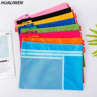 Waterproof 3 Layers Canvas Zipper A4 File Folder Bag Document Paper Organizer Storage Protective Bag Stationery