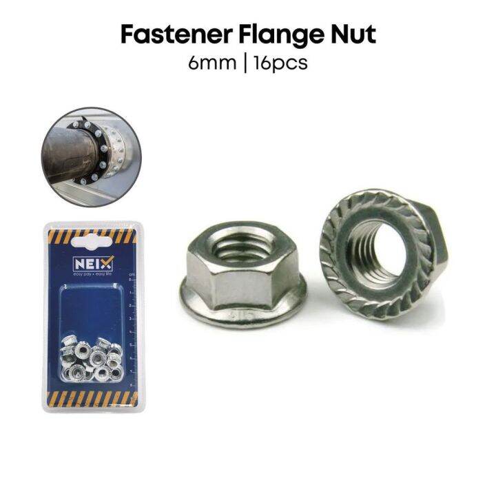 Huntware Serrated Flange Lock Nuts Left Thread Stainless Hex Nut