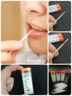 PORTABLE TOOTHPICK ไม้จิ้มฟัน พร้อมไหมขัดฟันในตัว 1 ชุด บรรจุ 200 ชิ้น