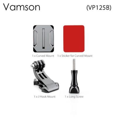 Vamson อะแดปเตอร์ติดหมวกกันน็อคอุปกรณ์เสริมสำหรับ Gopro Hero 6 5 4ชุดอะแดปเตอร์ยึดด้านข้างแบบโค้งสำหรับ Xiaomi Yi สำหรับ Vp125b Sjcam