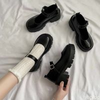 Chunky Wedges Shoes Gothic Patent Leather Round Toe Platform Lolita Mary Jane Flats Women 2022 Classics Fashion Loafers