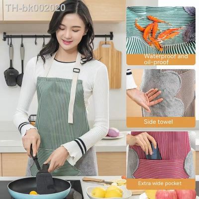 ✽☋ Wipable hand apron kitchen household waterproof and oil resistant female apron cute and fashionable adult men and womens cookin