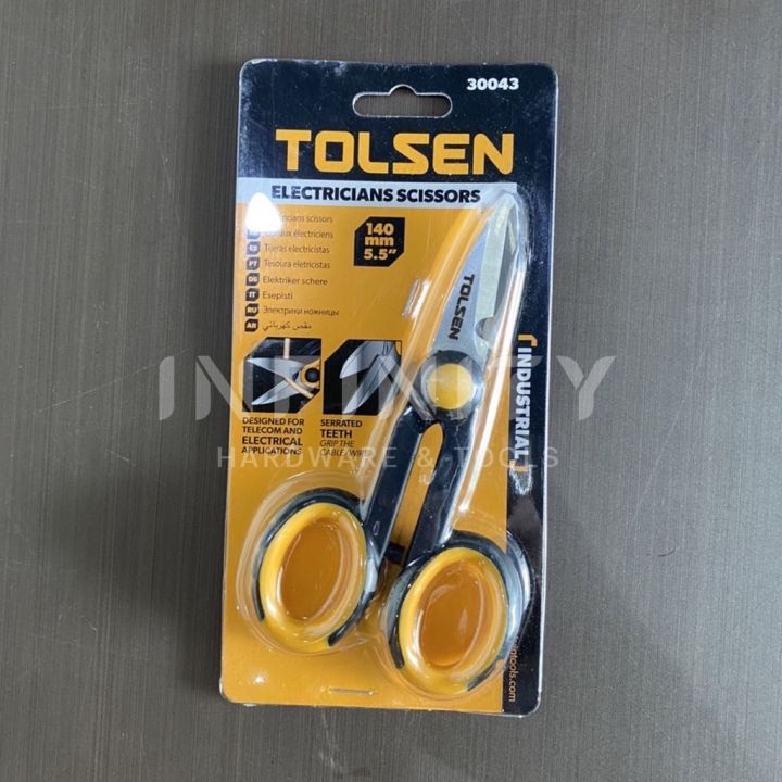 tolsen-กรรไกรช่างไฟฟ้า-140mm-30043-ออกแบบมาสำหรับงานด้านโทรคมนาคมและไฟฟ้า