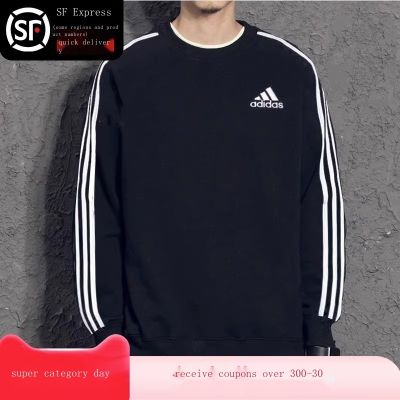 Adidas sweatshirt mens official flagship spring and autumn new mens round neck jacket mens sports long-sleeved pullover