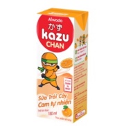 Lốc 4 hộp sữa trái cây Kazu Chan 180ml - đủ vị