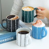 【CW】European Style Ceramic Mug Instant Coffee Cup Creative Simple Garland Cup Water Cup Gift Portable Fast Cooling Cup Tumbler Cup