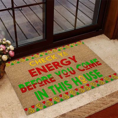 CLOOCL Check Ya Energy Doormat 3D Printed African American Apocalypse Non Slip Door Floor Mat Decor Porch Doormat DropShipping