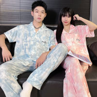 ฤดูร้อน ICY Feelling การ์ตูน PJ คู่ชุดนอนชุดด้ายชุดนอนจับคู่นอน Loungewear ชุดนอนชุดชุดนอนสำหรับคนรัก