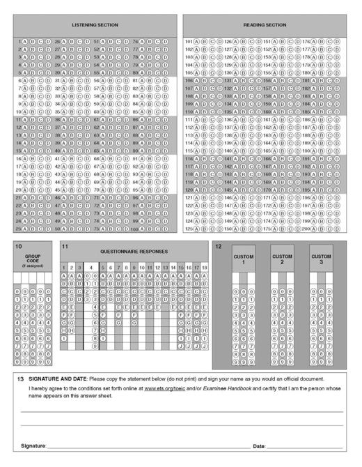 (ถูกสุดๆ)กระดาษคำตอบโทอิคTOEIC TOEIC ANSWER SHEET