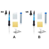 ชุดอุปกรณ์เครื่องเชื่อมเหล็ก9ชิ้น/ชุดปรับอุณหภูมิได้110/220V เชื่อมเครื่องประดับช่างฝีมือแบบพกพาเครื่องมือซ่อม220V ปลั๊กอียู