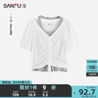 Sanfu เสื้อยืดแขนสั้นสำหรับผู้หญิงเสื้อผ้า2023ดีไซน์เล็กๆสำหรับฤดูร้อนเสื้อ468467