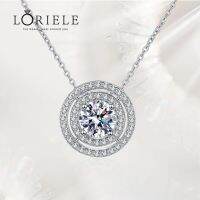 LORIELE ได้รับการรับรอง Moissanite สร้อยคอเพชรจี้ทรงกลัดคู่สำหรับผู้หญิง14K ชุบเงินดีเครื่องประดับ