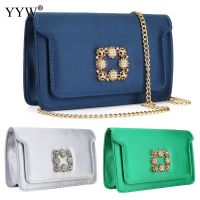 【YD】 Color Pendant Ladies Evening Silky Crossbody Wedding Or Woman Clutch