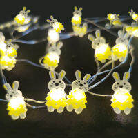 อีสเตอร์ปาร์ตี้ไฟ LED String Bunny Ester Parti ไข่ที่มีสีสันลูกไก่ Happy Easter Day Decor สำหรับ Home 2022แครอทกระต่าย Party