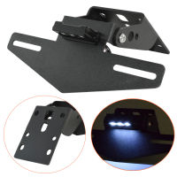 Motorcycle Parts Black Rear Adjustable License Number Registration Plate Frame Holder Bracket Tail Tidy Fender Eliminator with Led Light Kit For KTM Duke 125 250 390 Duke125 Duke250 Duke390 2017 2018 2019 2020 2021