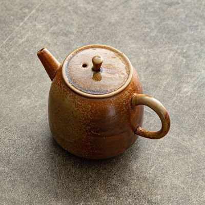 เตาเผาแบบเก่าย้อนยุคเป็นหม้อไฟฟืน Jianzhan เซรามิคแฮนด์เมดแท้ญี่ปุ่นกังฟูกาน้ำชาไหม้ฟืน