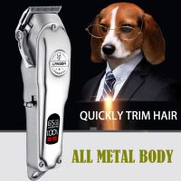 Professional Dog Hair Clipper All Metal Rechargeable Pet Trimmer Cat Shaver Cutting Machine Puppy Grooming Haircut Low Noice