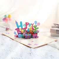 New Happy Birthday Card for Girl Kids 3D Greeting Cards Christmas Wedding Birthday Cake Pop Up Greeting Cards Postcards Gifts