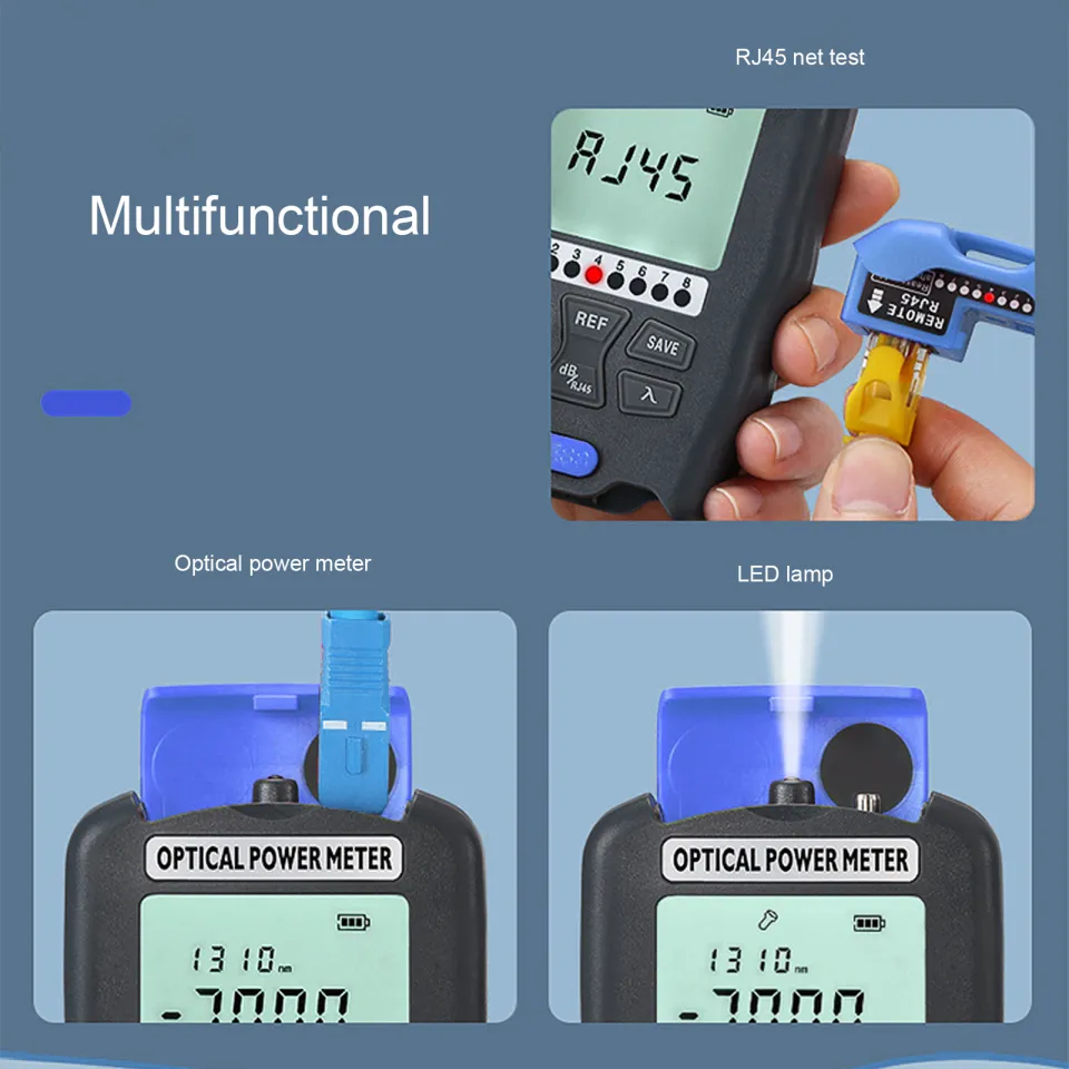 Fiber Optic Power Meter 650mah Optical Meter Wire Tester ‑50‑+26dBm for  Office Building