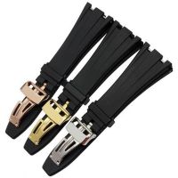 ℡﹍™ MERJUST 26mm 28mm Black Silicone Rubber watch strap bracelet wristband for AP ROYAL OAK Watchband Belt 40mm 42mm Case