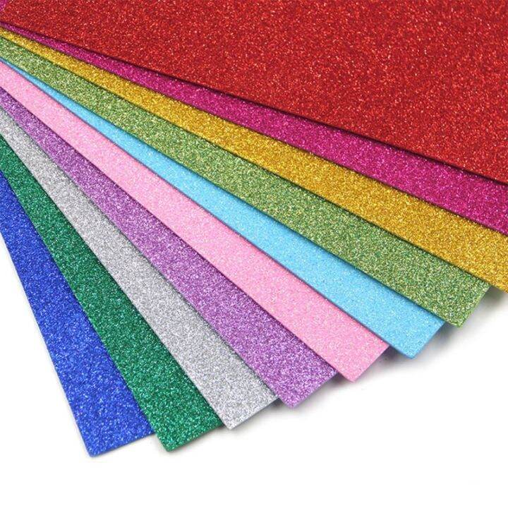 10Pcs/Pack A4 Powder Glitter EVA Foam Paper Sponge Sheet Kids DIY ...