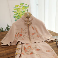 Elegant Slim Qipao +shawl Two-piece Chinese Dress Women Hanfu Traditional Robe Orientale Female Vestido Chino Autumn Cheongsams